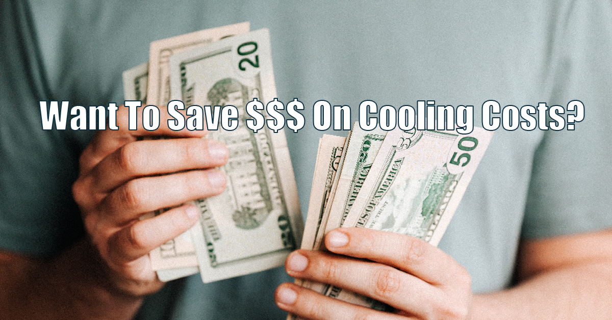 Image of man holding cash - cut cooling cost ad