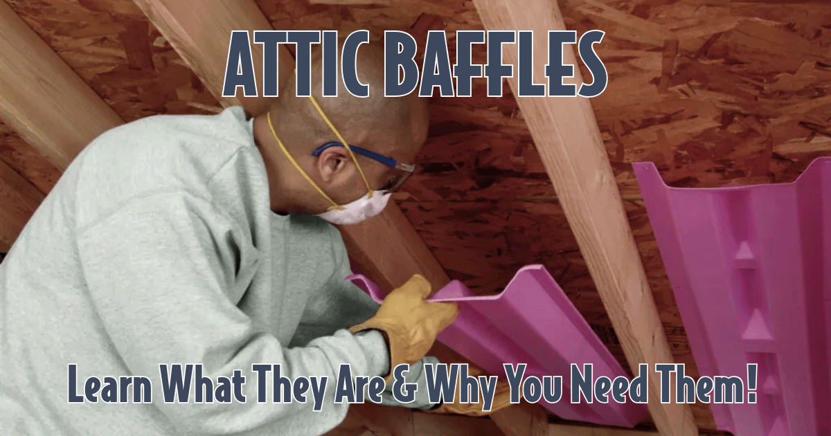 Picture of attic baffles being properly installed.