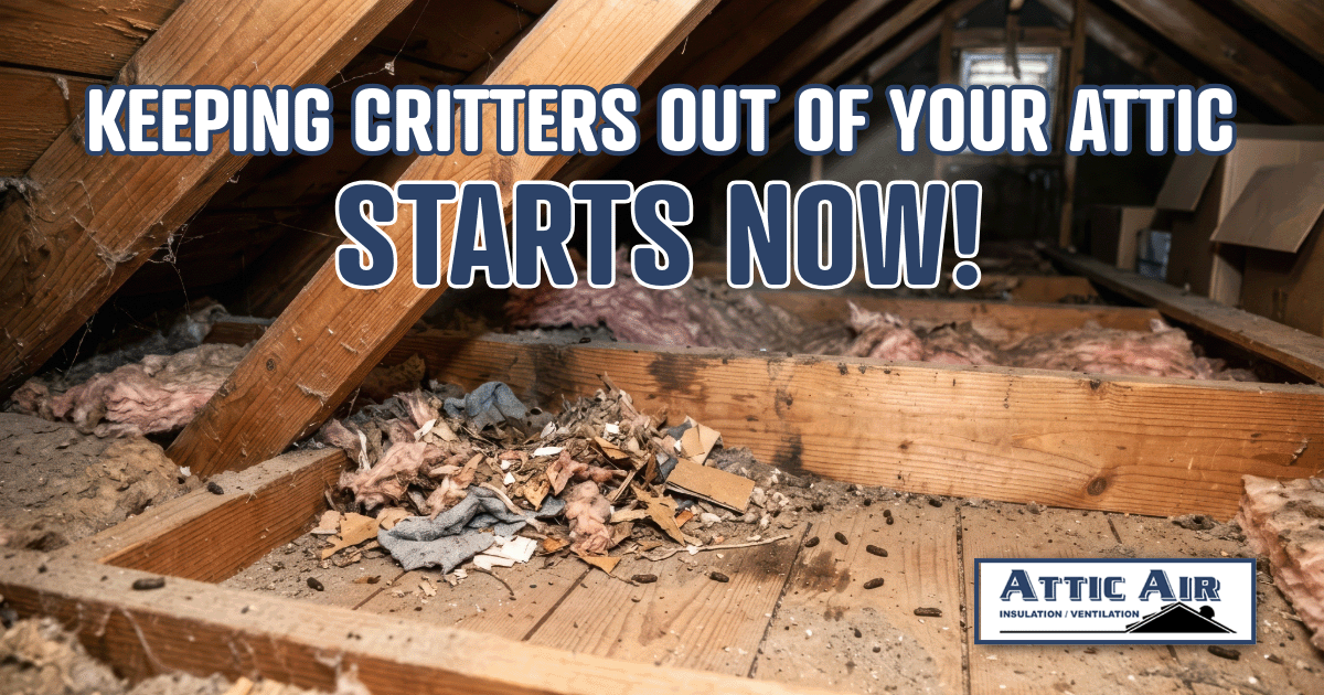 image of attic infestation - keeping critters out of your attic starts in late summer.